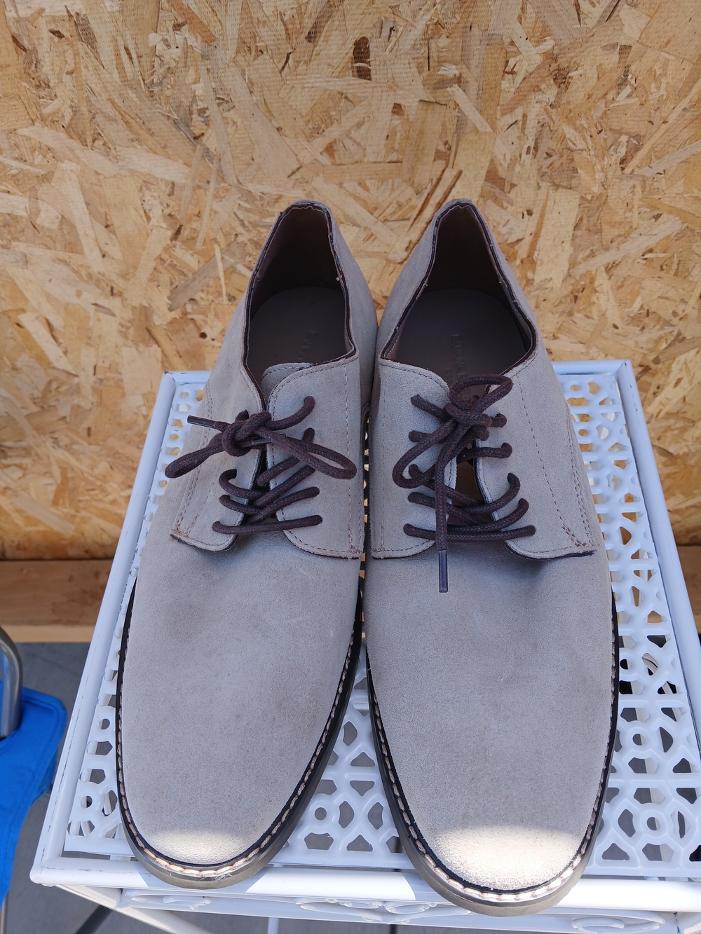 Banana Republic Taupe Suede Derby Shoes with Brown Laces